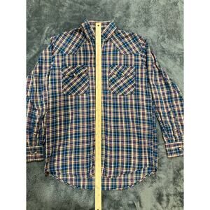 Crazy Cowboy Mens Western Long Sleeve Shirt Plaid Size M